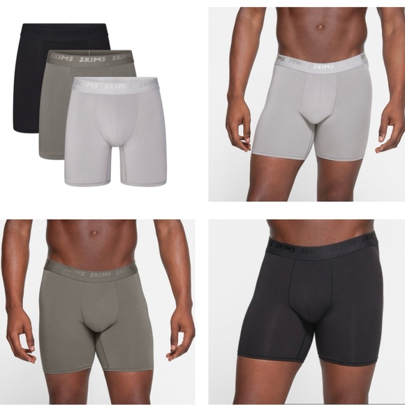 Skims Stretch 3 Pack 5" Boxer Brief in Gunmetal Multi Men's Size Small - Picture 7 of 7